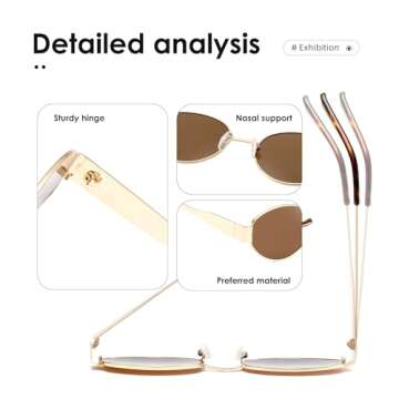 kimorn Retro Oval Sunglasses for Women Men Trendy Sun Glasses Classic Shades UV400 Protection K1653 (Gold/Brown)