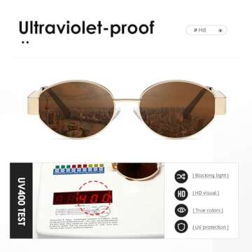 kimorn Retro Oval Sunglasses for Women Men Trendy Sun Glasses Classic Shades UV400 Protection K1653 (Gold/Brown)