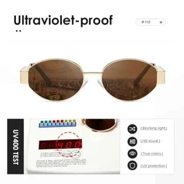 kimorn Retro Oval Sunglasses for Women Men Trendy Sun Glasses Classic Shades UV400 Protection K1653 (Gold/Brown)