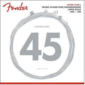 Fender 7250 Bass Strings, Nickel Plated Steel Roundwound, Long Scale, 7250ML .045-.100