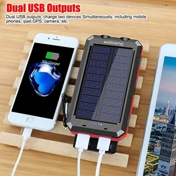 Solar Power Bank 20000mAh Waterproof for Camping