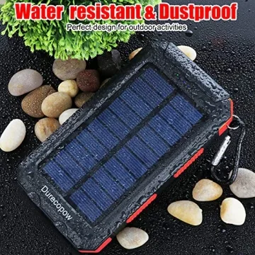 Solar Power Bank 20000mAh Waterproof for Camping