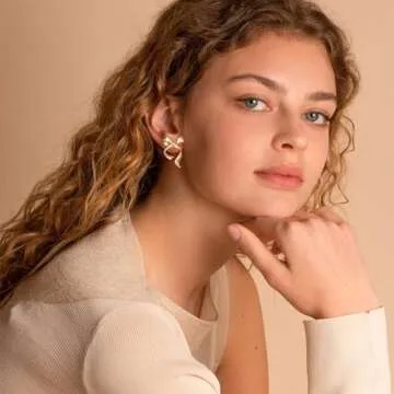 Stylish MUYAN Gold Bow Earrings for Fashionable Women