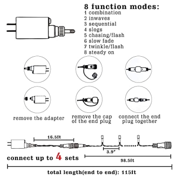 Dazzle Bright 300 LED Christmas String Lights