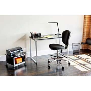 Safco Metro Extended-Height Chair - Ergonomic, Adjustable, Rolling with Swivel Base