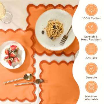 Folkulture Placemats Set of 4, 13 x 19 Inches 100% Cotton Boho Place Mats or Heat Resistant Table Ma...