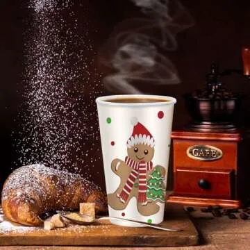 Gerrii 60 Pcs Christmas Paper Cups for Festive Celebrations