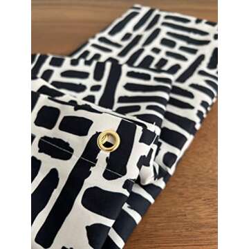 Worthwhile Goods Modern Black and Ivory Brushstroke Print Shower Curtain - Abstract Minimalist Pattern - Neutral Design - Trendy Fabric Shower Curtain for Any Bathroom - 72x72 Inches (Brushstroke)