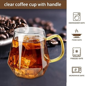 AEFPOYMXU Glass Espresso Cups Set of 2 - Durable & Elegant