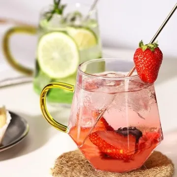 AEFPOYMXU Glass Espresso Cups Set of 2 - Durable & Elegant