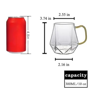 AEFPOYMXU Glass Espresso Cups Set of 2 - Durable & Elegant