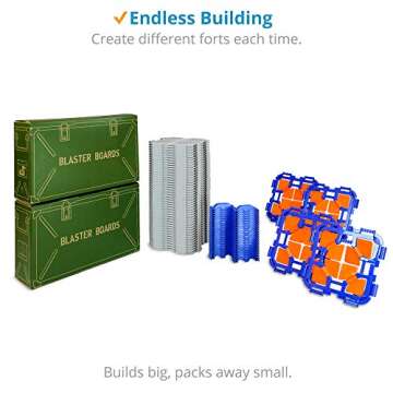 Blaster Boards: 2 Pack - Kids Fort Building Kit - Creative Nerf War Playset - Build Nerf Bunker & Nerf Targets - Durable Nerf War Obstacles for Nerf Battles & Laser Tag