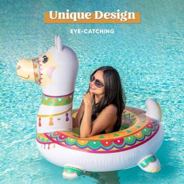 JOYIN Inflatable Llama Pool Float 43.5”, Pool Tubes, Fun Beach Floaties, Summer Pool Raft Lounger,...