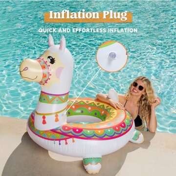 JOYIN Inflatable Llama Pool Float 43.5”, Pool Tubes, Fun Beach Floaties, Summer Pool Raft Lounger, Swim Party Toys, Swimming Pool Party Decorations for Kids & Adults