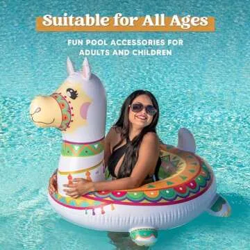 JOYIN Inflatable Llama Pool Float 43.5”, Pool Tubes, Fun Beach Floaties, Summer Pool Raft Lounger, Swim Party Toys, Swimming Pool Party Decorations for Kids & Adults