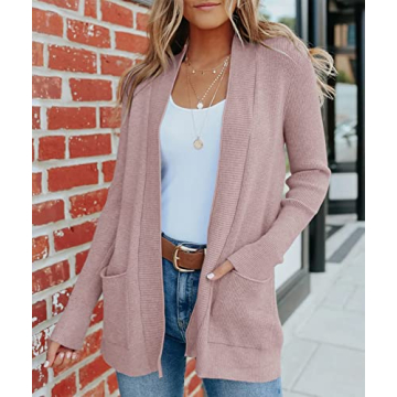 Shop MEROKEETY Women's Open Front Waffle Knit Cardigan