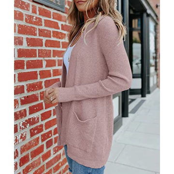 Shop MEROKEETY Women's Open Front Waffle Knit Cardigan