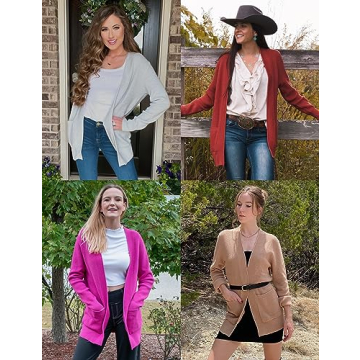 Shop MEROKEETY Women's Open Front Waffle Knit Cardigan