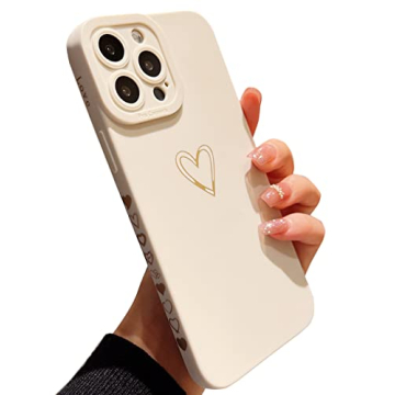 Qokey for iPhone 12 Pro Max Case 6.7", Side Back Cute Plated Love Heart with Anti-Fall Lens Cameras ...