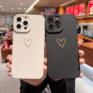 Qokey iPhone 12 Pro Max Case with Cute Heart Design