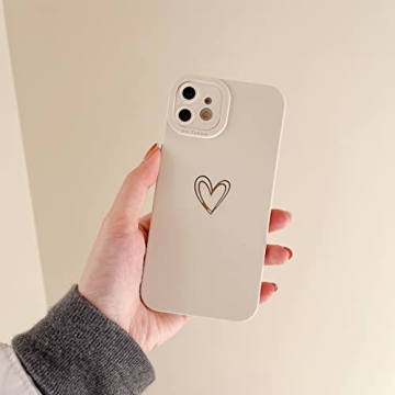 Qokey iPhone 12 Pro Max Case with Cute Heart Design