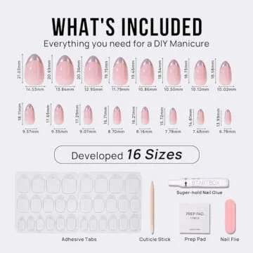 Stylish BTArtbox French Tip Press On Nails in Dazzling Pink