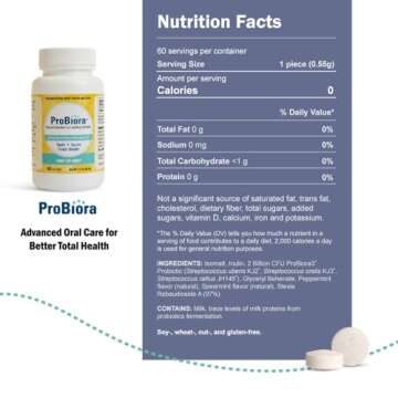 ProBiora Oral-Care Chewable Probiotic Tablets | Probiotic Supplement for Women & Men | Healthier Tee...