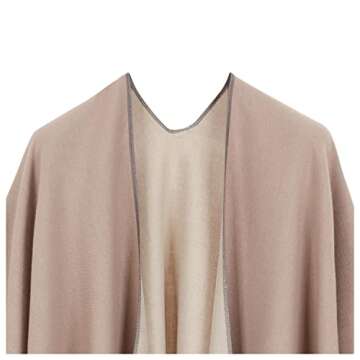 PRESTIFINE Pashmina Shawl Wraps for Women - Dress Cover Up Formal Wedding Fashion, Wear as Fall Cape Cardigan, Cozy Winter Scarf, Stylish Spring Poncho Ruana, Summer Beach Swimsuit Coverups, 62 x 50