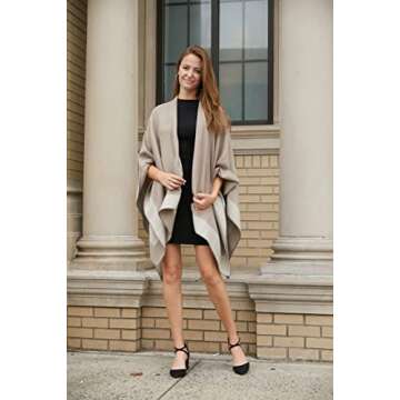 PRESTIFINE Pashmina Shawl Wraps for Women - Dress Cover Up Formal Wedding Fashion, Wear as Fall Cape Cardigan, Cozy Winter Scarf, Stylish Spring Poncho Ruana, Summer Beach Swimsuit Coverups, 62 x 50