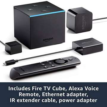 Fire TV Cube (1st Gen), hands-free with Alexa and 4K Ultra HD and 1st Gen Alexa Voice - Previous Generation