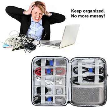 Travel Tech Organizer Bag Electronics Accessories Cable Shockproof Case Charger IT Cord Wire Water R...