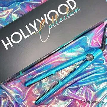 HAI Glitter Blue Flat Iron 1 Inch for All Hair Types