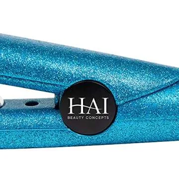 HAI Glitter Blue Flat Iron 1 Inch for All Hair Types