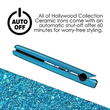 HAI Glitter Blue Flat Iron 1 Inch for All Hair Types