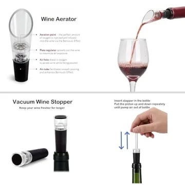 Swift Cork Electric Wine Opener Set with Aerator and Stoppers