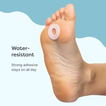 ZenToes Callus Cushions | Water-Resistant Self-Stick Adhesive Corn Pads | Foot, Heel, & Toe Discomfort Relief | Soft Foam for Friction Protection | Ideal for Active Lifestyles | 48-Pack