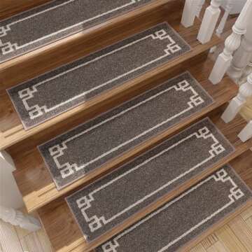 BEQHAUSE Non-Slip Washable Stair Treads For Wooden Steps