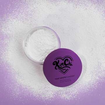 KimChi Chic Beauty That White Powder, Mattifying Makeup Setting Powder for All Skin Types, Long-Lasting Face Powder Helps Minimize the Appearance of Fine Lines