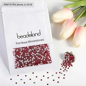 Beadsland SS10 Flat Back Rhinestones, 1440pcs Light Siam