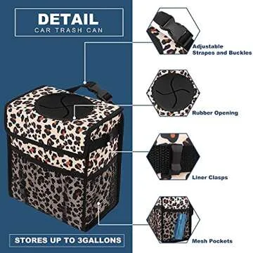 Durable Leakproof Car Trash Can with Stylish Design
