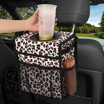 Durable Leakproof Car Trash Can with Stylish Design
