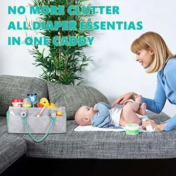 Baby Diaper Caddy Organizer for Boy or Girl Large Nursery Storage Bin Basket Portable Holder Tote Ba...