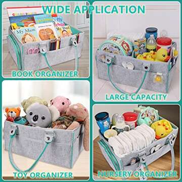 Baby Diaper Caddy Organizer for Boy or Girl Large Nursery Storage Bin Basket Portable Holder Tote Bag for Changing Table and Car Baby Shower Gifts Newborn Essentials Stuff Registry Must Haves Item
