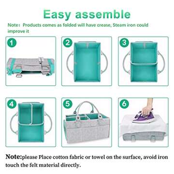 Baby Diaper Caddy Organizer for Boy or Girl Large Nursery Storage Bin Basket Portable Holder Tote Bag for Changing Table and Car Baby Shower Gifts Newborn Essentials Stuff Registry Must Haves Item