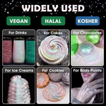 NiHome Edible Food-Grade Glimmer Powder Glitter Luster Dust Metallic Food Decorating Sprinkle Glimme...