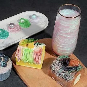 NiHome Edible Food-Grade Glimmer Powder Glitter Luster Dust Metallic Food Decorating Sprinkle Glimmery Dust for Drink Wine Beverage Cake Candy Dessert Bakery Restaurant Vegan (0.18oz/5g, Iridescent)