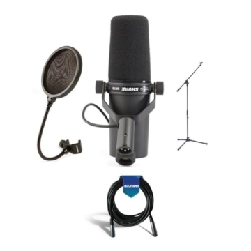 Shure SM7B Vocal Mic Bundle with Boom Stand and Cable