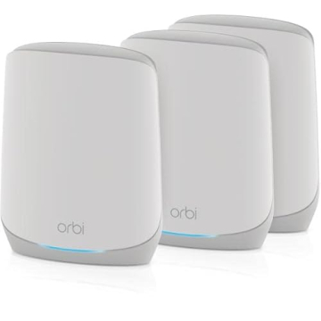NETGEAR Orbi Tri-Band Wi-Fi 6 Mesh System RBK763S Router with 2 Satellite Extenders (Coverage up to ...