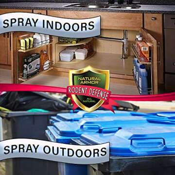 Peppermint Repellent for Mice/Mouse, Rats & Rodents. Natural Spray for Indoor & Outdoor Use. Natural Armor Rodent Shield. 128 OZ Gallon