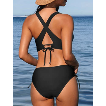 CUPSHE Women's Bikini Set with Adjustable Lace-Up Fit